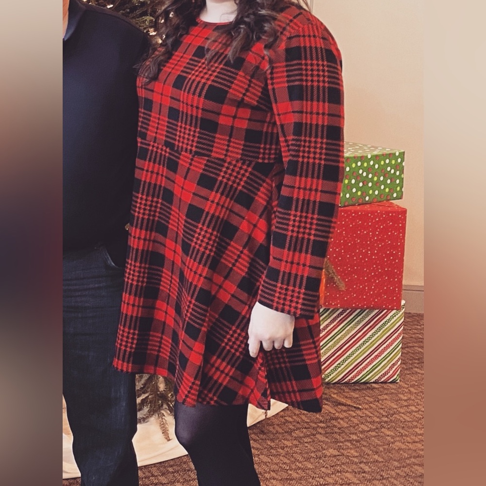 Red and Black Plaid Dress